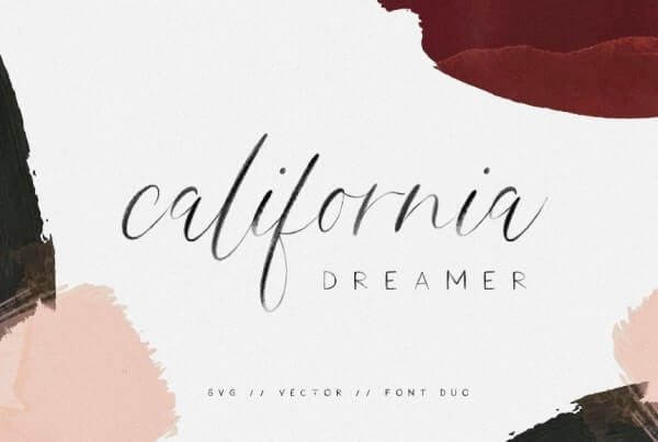 text reads california dreamer against white setting