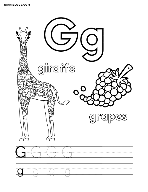 preschool letter g worksheet