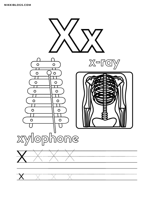 preschool letter x worksheet