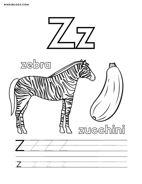 preschool letter z worksheet
