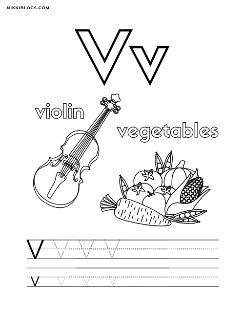 preschool letter v worksheet