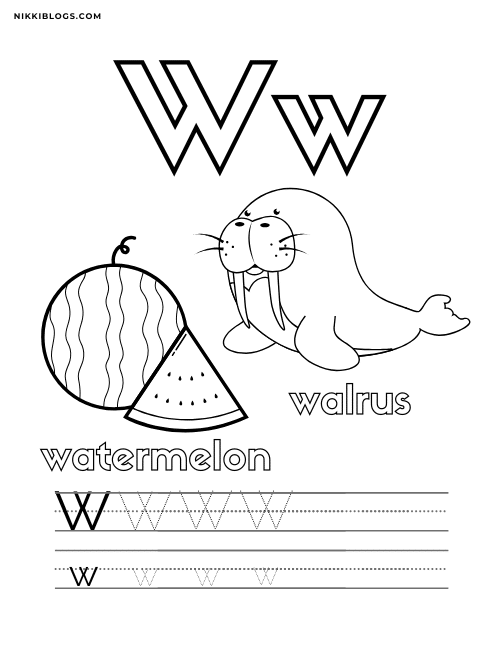preschool letter w worksheet