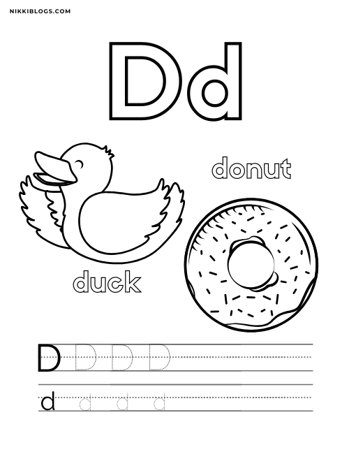 preschool letter d worksheet