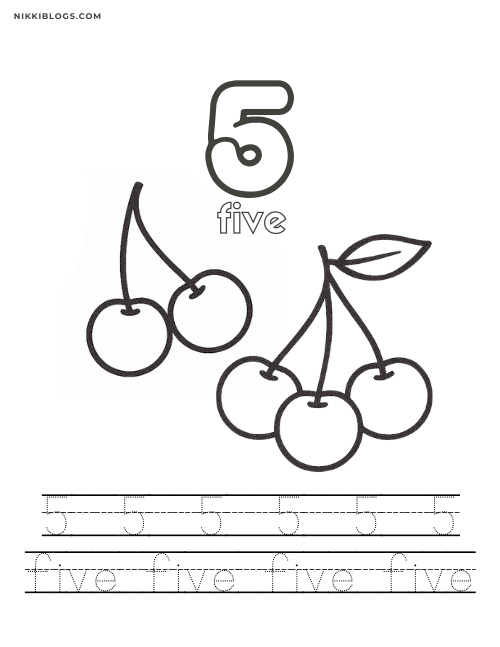 preschool math worksheet for the number 5
